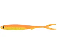 Fox rage gumová nástraha slick finesse super soft uv orange chartreuse - 20 cm