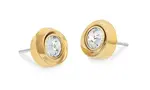 Calvin Klein Luxusné pozlátené náušnice s kryštálmi Twisted Bezel Solitaire 35000772