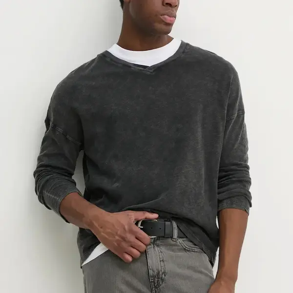 Bavlnené tričko s dlhým rukávom American Vintage