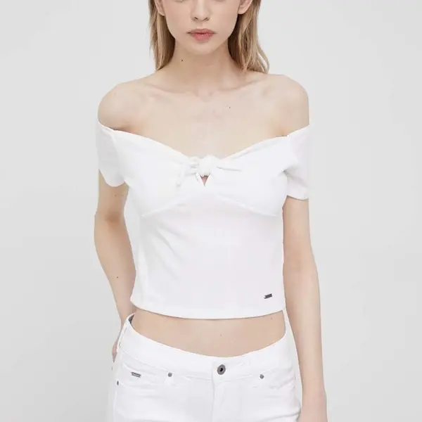 Blúzka Pepe Jeans Beth dámska, biela farba, jednofarebná