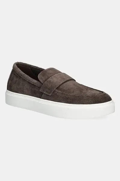 Semišové mokasíny Calvin Klein MOCCASIN SUE UNLINED