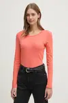 Bavlnené tričko s dlhým rukávom United Colors of Benetton ružová farba, 3GA2E16F9