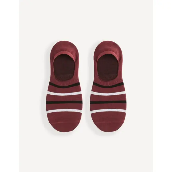 Vínové pruhované ponožky Celio Siflag