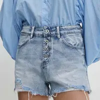 Džínové šortky Answear.LAB dámské, hladké, high waist