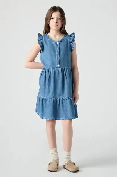 Levi's  Dětské bavlněné šaty  FLUTTER SLEEVE BUTTON UP D