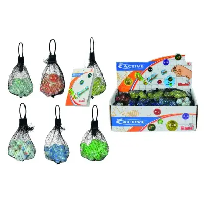 Skleněné kuličky v síťce - Oranžové