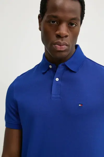 Polo tričko Tommy Hilfiger pánské, modrá barva, MW0MW17770