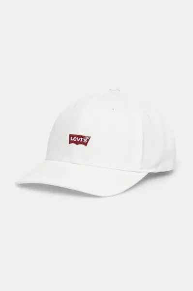 Kšiltovka Levi's bílá barva, hladká