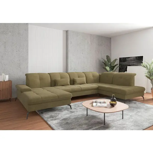 Sit & More SEDACÍ SOUPRAVA, textil, olivově zelená