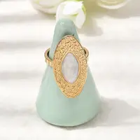 Horse Eye 304 Stainless Steel Open Cuff Rings for Women