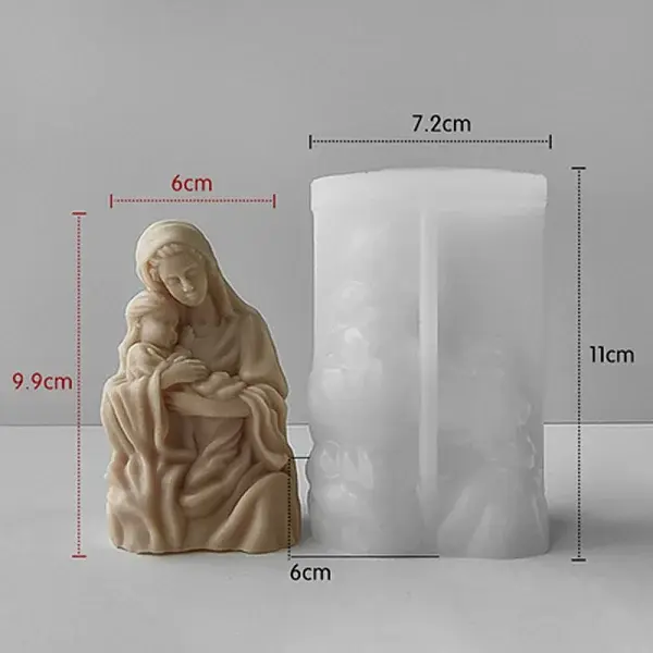 Virgin Mary Goddess Statue Candle Silicone Molds
