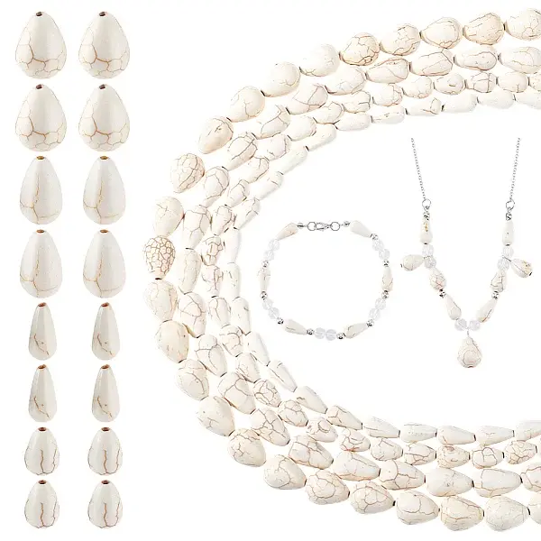 110Pcs 4 Styles Synthetic Turquoise Beads