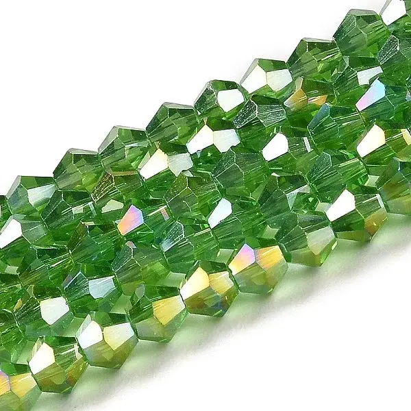 Transparent Electroplate Glass Beads Strands