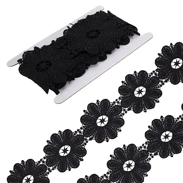4 Yards Flower Polyester Embroidery Lace Ribbon