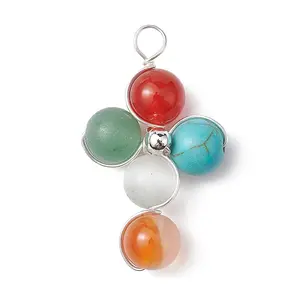 Gemstone Round Beaded Pendants