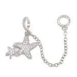 Double Starfish Brass Micro Pave Clear Cubic Zirconia Safety Chains