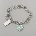 Brass Enamel Heart Charm Bracelets