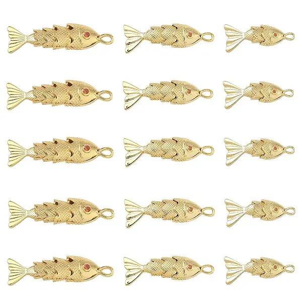 6Pcs 3 Styles Brass Micro Pave Clear Cubic Zirconia Pendants