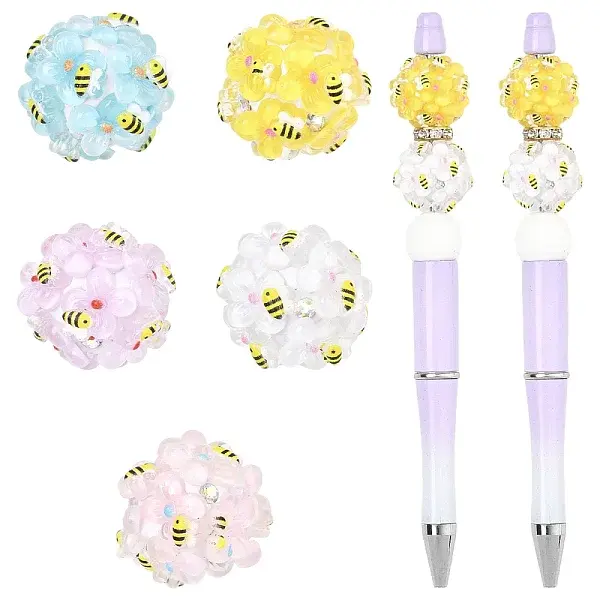 5Pcs 5 Colors Handmade Polymer Clay Beads