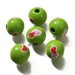 Valentine's Day Element Printed Wood Beads