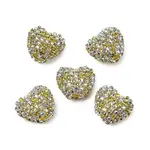 Sparkling Acrylic Heart Beads with Rhinestone Embellishment