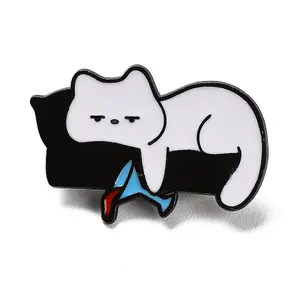 Drunk Cat Enamel Pins