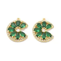 Brass Micro Pave Cubic Zirconia Pendants