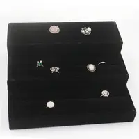 3-Tier Velvet Ring Display Risers