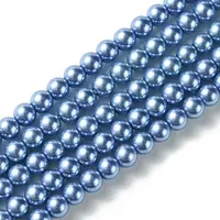 Eco-Friendly Dyed Glass Pearl Round Beads Strands
