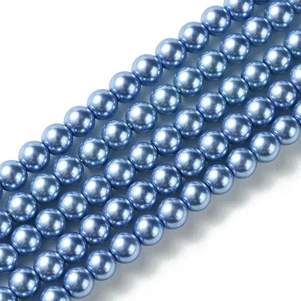 Eco-Friendly Dyed Glass Pearl Round Beads Strands