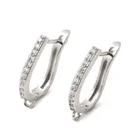 Brass Micro Pave Clear Cubic Zirconia Hoop Earring Findings