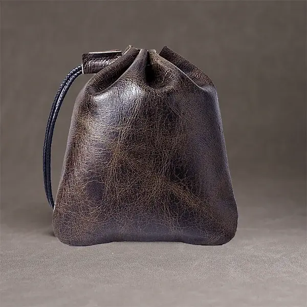 Leather Packing Pouches Drawstring Bags