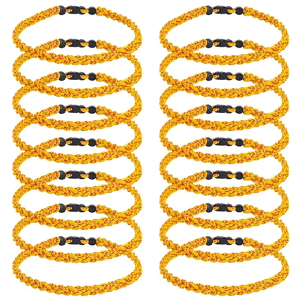 16Pcs Polyester Cord Braided Bead Bracelets for Men Women