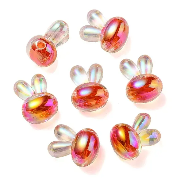 UV Plating Rainbow Iridescent Acrylic Beads