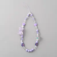 Bear Acrylic Beaded Mobile Phone Lanyard Wrist Strap