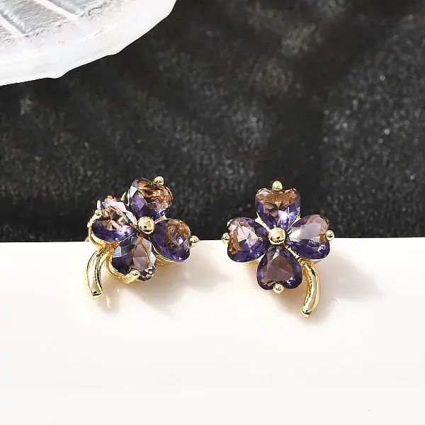 Brass Flower Stud Earrings
