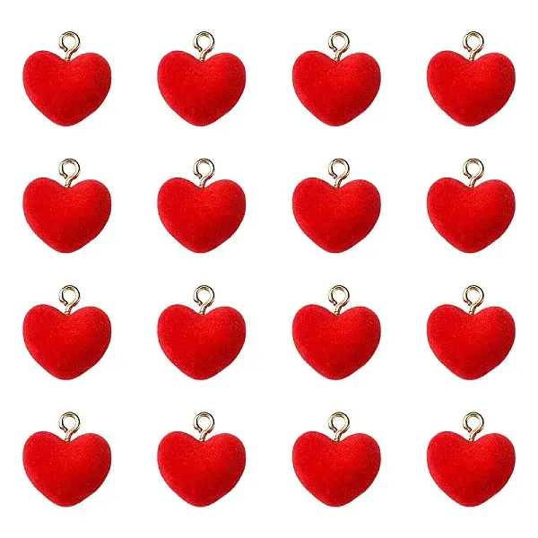 50Pcs Flocky Acrylic Pendants