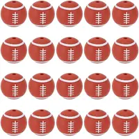 32Pcs All Kinds of Sports Balls Silicone Beads