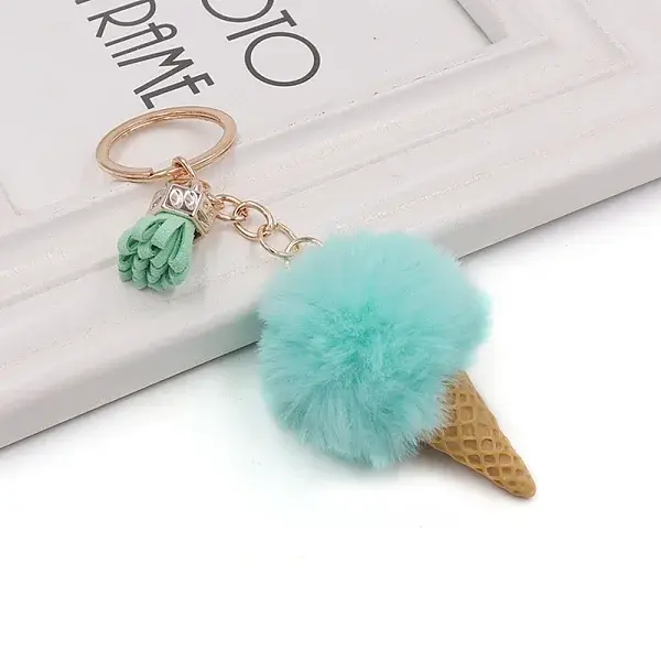 Ice cream Furry Pom-Pom Keychain