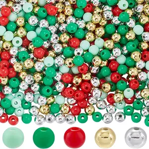 Christmas Theme 1500Pcs 5 Colors Opaque Acrylic Beads