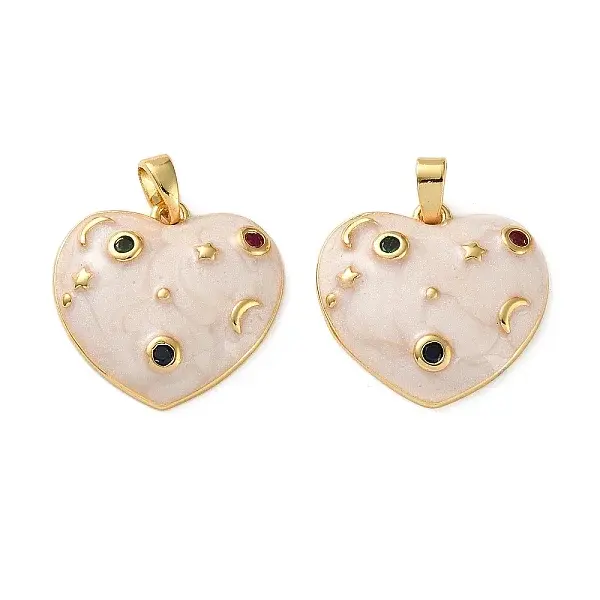 Brass Micro Pave Cubic Zirconia Pendants