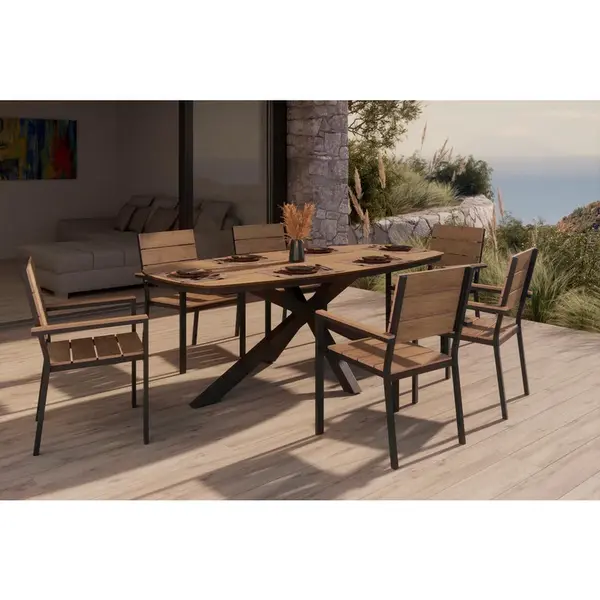 Ambia Garden ZAHRADNÍ STŮL, kov, plast, 201/75/100 cm