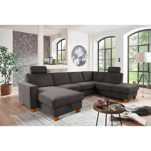 Sit & More SEDACÍ SOUPRAVA, textil, tmavě šedá