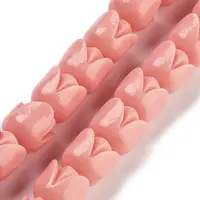 Synthetic Coral Flower Rose Beads Strands