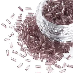 Transparent Glass Bugle Beads