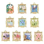 10Pcs 10 Styles Alloy Enamel Pendants