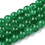 Spray Painted Crackle Glass Beads Strands