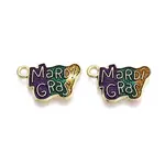 Carnival/Mardi Gras Theme Alloy Enamel & Glitter Powder Pendants