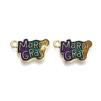 Carnival/Mardi Gras Theme Alloy Enamel & Glitter Powder Pendants