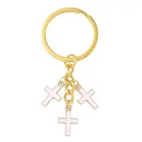Alloy Enamel Cross Keychains